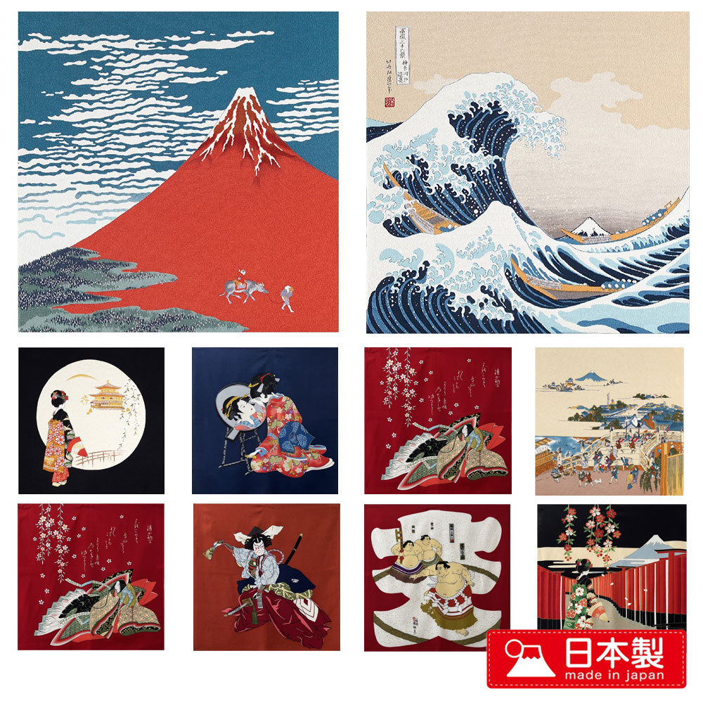Furoshiki (Japanese wrapping cloth) with Ukiyo-e print