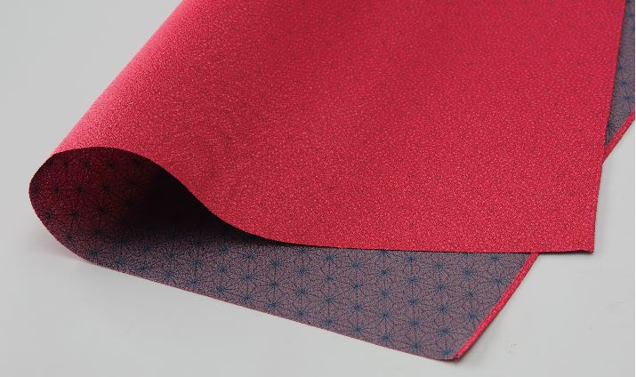 風呂敷 おしゃれ 日本製 京都 furoshiki ふろしき ポリエステル 一越織 両面染 二巾 ( 70cm × 70cm ) あられ小紋 ( 表 ) 麻の葉 ( 裏 )