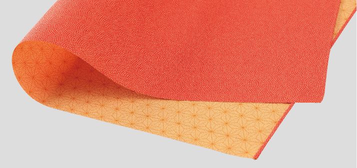 風呂敷 おしゃれ 日本製 京都 furoshiki ふろしき ポリエステル 一越織 両面染 二巾 ( 70cm × 70cm ) サメ 小紋 ( 表 ) 麻の葉 ( 裏 )