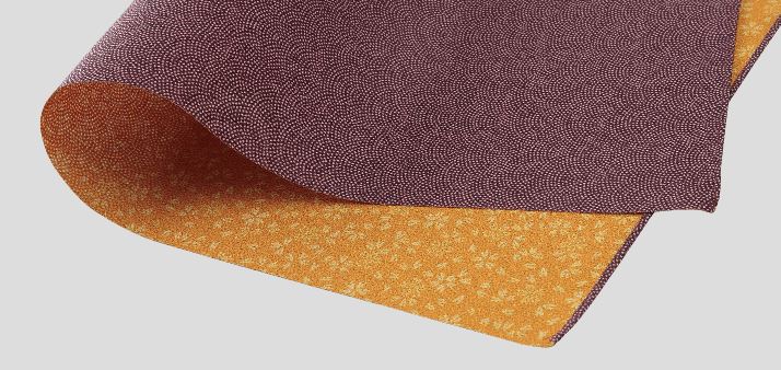 風呂敷 おしゃれ 日本製 京都 furoshiki ふろしき ポリエステル 一越織 両面染 二巾 ( 70cm × 70cm ) サメ小紋 ( 表 ) 小桜 ( 裏 )