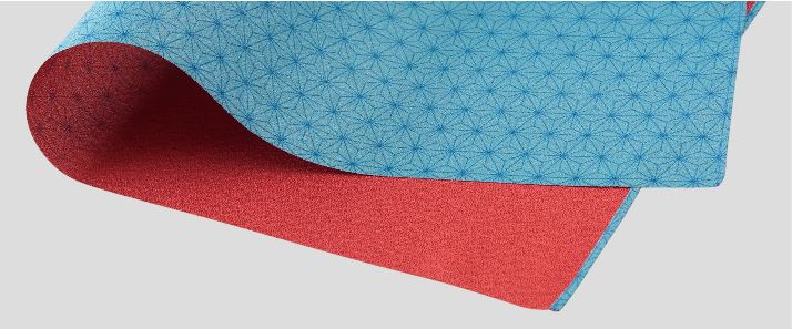 Stylish Furoshiki (Japanese-made furoshiki) from Kyoto. Polyester furoshiki, woven with a single weave, double-sided dyeing, 48 x 50cm wide. Features a hemp leaf pattern on the front and crepe fabric on the back.