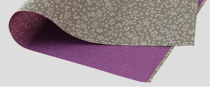 Stylish Furoshiki (Japanese-made furoshiki) from Kyoto. Polyester, Ichigoshi-ori weave, double-sided dyed, 48 x 50cm wide, featuring a small cherry blossom pattern on the front and crepe on the back.