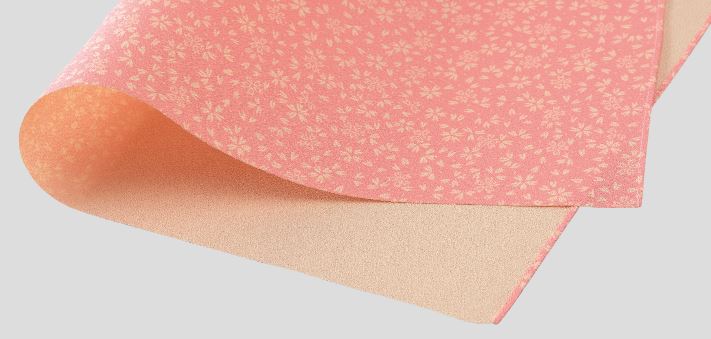 Stylish Furoshiki (Japanese-made furoshiki) from Kyoto. Polyester, Ichigoshi-ori weave, double-sided dyed, 48 x 50cm wide. Small cherry blossom pattern on the front and plain on the back.