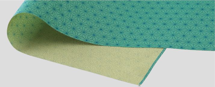 Stylish Furoshiki (Japanese-made furoshiki) from Kyoto. Polyester furoshiki, woven with a single weave, double-sided dyeing, 48 x 50cm wide. Features a hemp leaf pattern on the front and a plain pattern on the back.