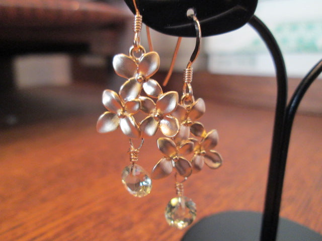 Lemon Quartz Earrings, 14kgf, One-of-a-kind, Kimono/Yukata, Summer Festival