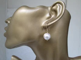 Cotton pearl earrings, featured item, 14kgf, perfect for kimono, yukata, and summer festivals.