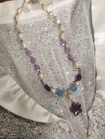 ネックレス 天然石 レディース チェーン ローライト (お花)