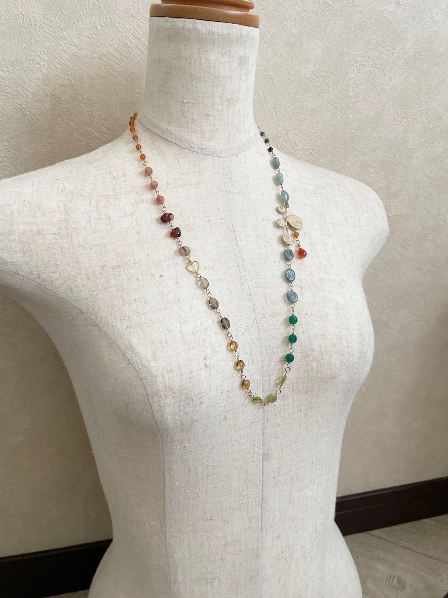 A la carte necklace, natural stone, 9 types, autumn/winter, handmade