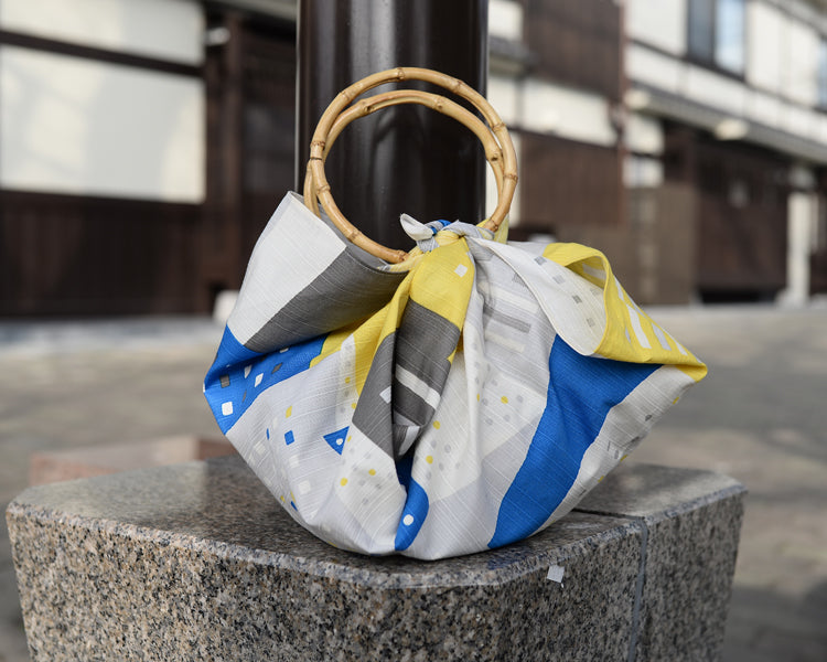 City Lights, 2-width Cotton Furoshiki, 100% Cotton, 71cm x 73cm
