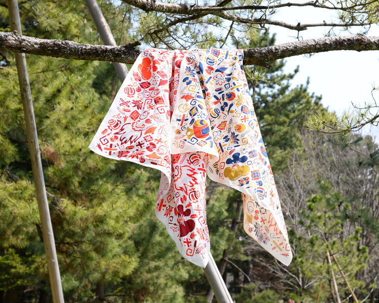 たからづくし 二巾 綿風呂敷 綿 100% 71cm×73cm