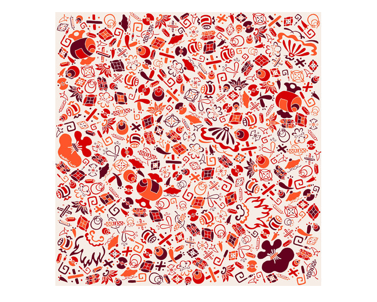 たからづくし 二巾 綿風呂敷 綿 100% 71cm×73cm