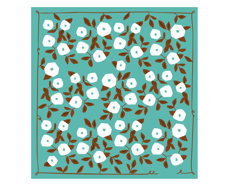 ひるがお 二巾 綿風呂敷 綿 100% 71cm×73cm