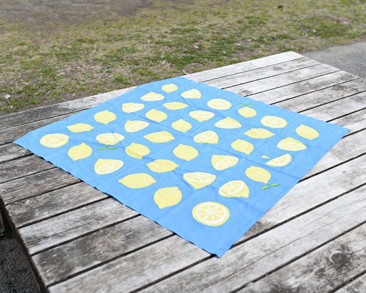 Lemon 24cm wide cotton furoshiki (wrapping cloth), 100% cotton, 92cm x 94cm