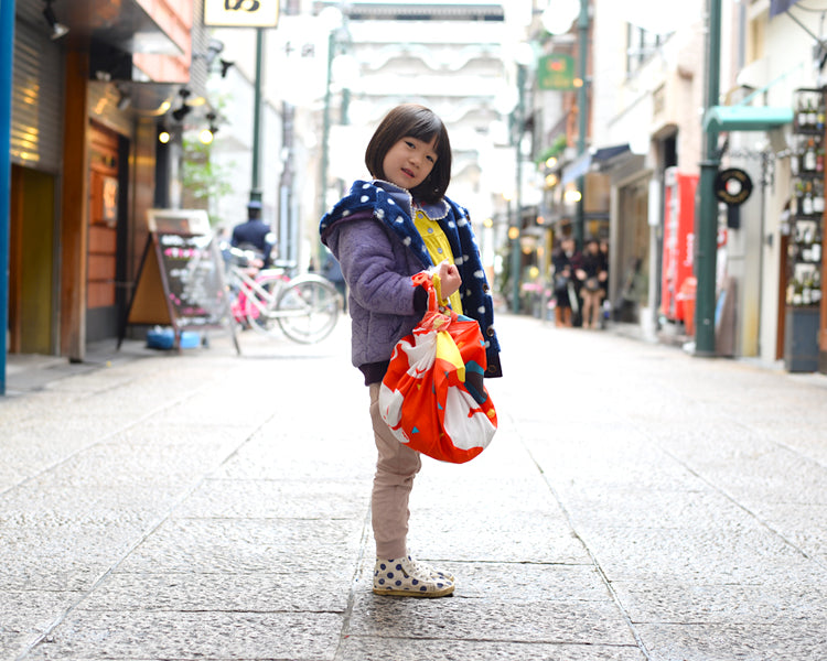 Elephant, 24cm wide, 100% cotton furoshiki, 92cm x 94cm
