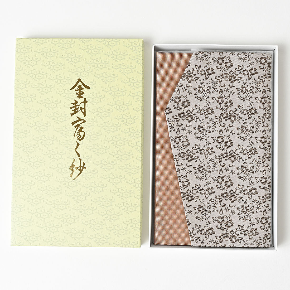 Nishijin-ori cloth, gold envelope, Japanese-made, paulownia wood box