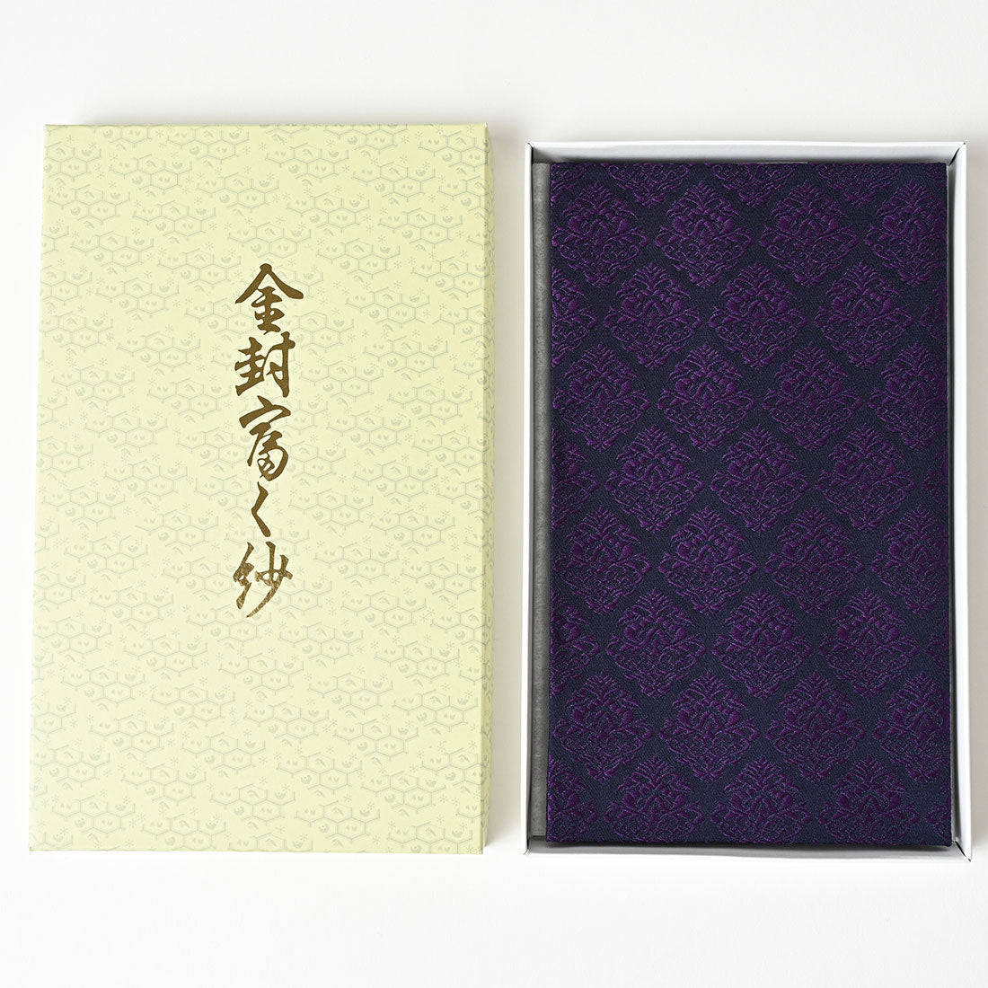 Nishijin-ori cloth, gold envelope, Japanese-made, paulownia wood box