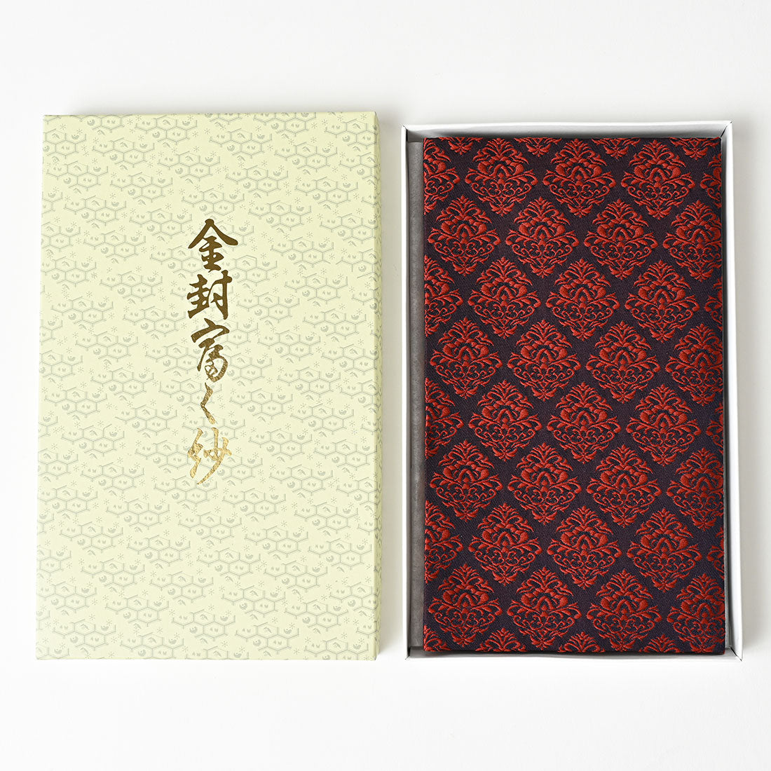 Nishijin-ori cloth, gold envelope, Japanese-made, paulownia wood box