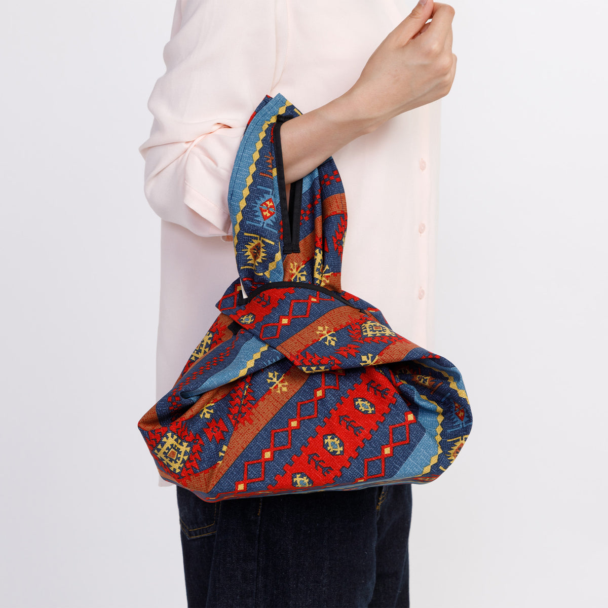 風呂敷バッグ 日本製 京都 furoshiki 結ばない風呂敷 70cm × 70cm　【ラパス／インディゴ】