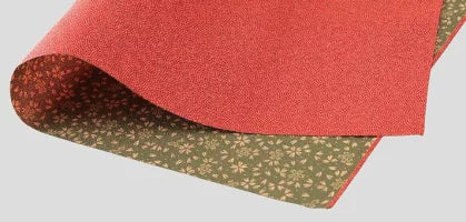 Stylish Furoshiki (Japanese-made furoshiki) from Kyoto. Polyester, Ichigoshi-ori weave, double-sided dyed, 48cm x 50cm wide. Shark Komon (front) with small cherry blossom (back).