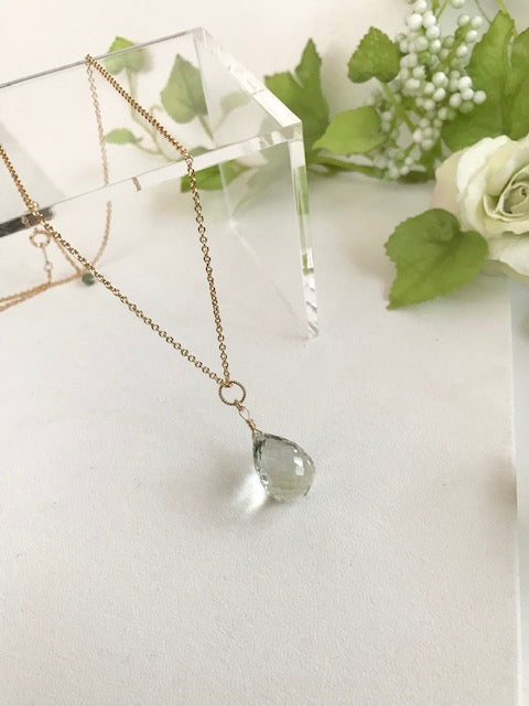 Women's Necklace Chain 14kgf Top Quality Cut Large Stone 