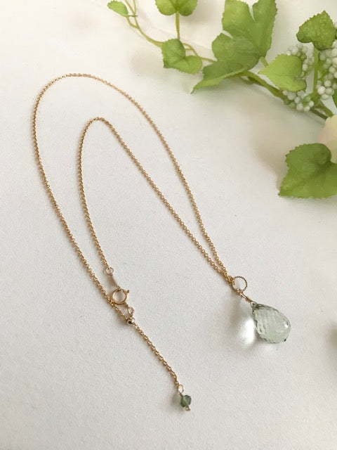 Women's Necklace Chain 14kgf Top Quality Cut Large Stone 