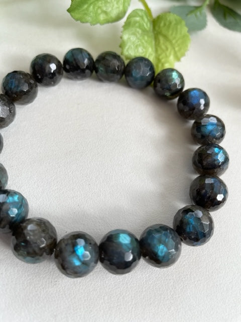 Labradorite Bracelet, 11mm, One-of-a-Kind, Natural Stone 