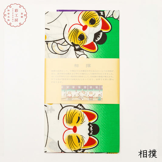 日本製 手ぬぐい 猫柄 相撲